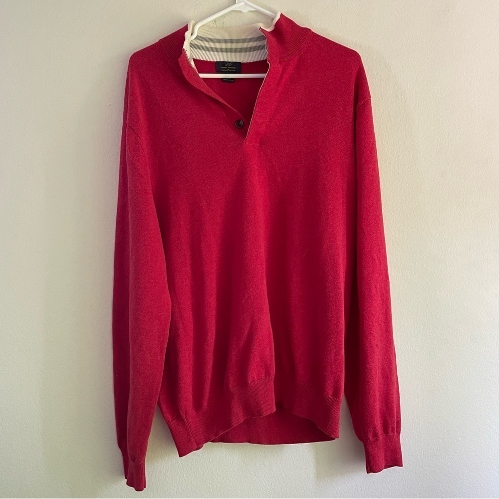 Brooks Brothers 346 supima cotton half button down red sweater